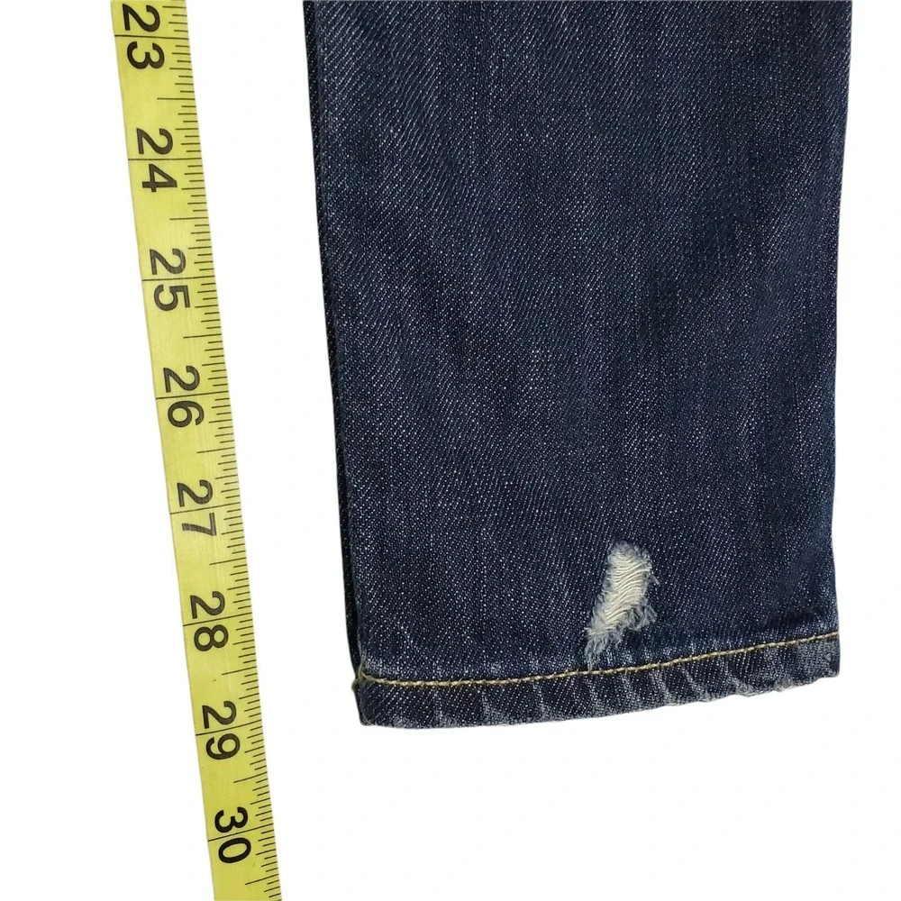 Fossil Skinny Jeans Womens Size‎ 25 Heavy Destroy Blue Distressed Denim USA Made